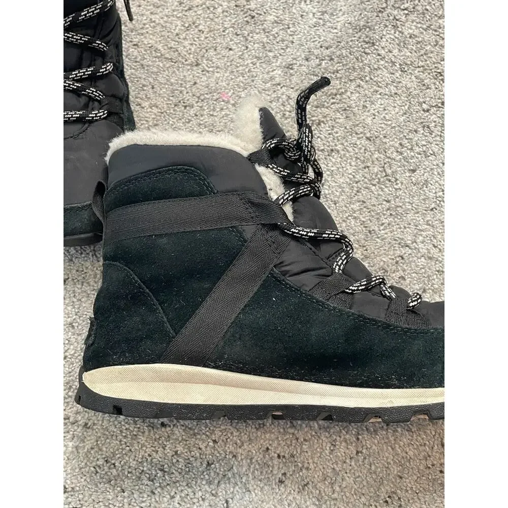 Sorel Women's Explorer Joan Waterproof Boots Sz 7.5 Suede Faux Fur Black Outdoor - Picture 10 of 16